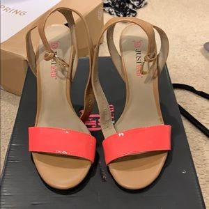 Great condition neon pink and nude heels